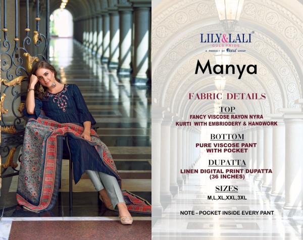 Lily And Lali Manya Fancy Party Wear Viscose Readymade Collection